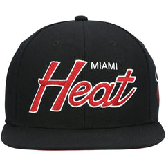Miami Heat Hardwood Classics Script 2.0 Snapback Hat Black | Mitchell & Ness online
