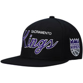 Sacramento Kings Hardwood Classics Script 2.0 Snapback Hat Black | Mitchell & Ness outlet