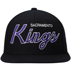 Sacramento Kings Hardwood Classics Script 2.0 Snapback Hat Black | Mitchell & Ness outlet