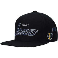 Utah Jazz Hardwood Classics Script 2.0 Snapback Hat Black | Mitchell & Ness online