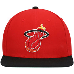 Miami Heat Hardwood Classics Team Two-Tone 2.0 Snapback Hat Red/Black | Mitchell & Ness