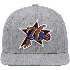 Philadelphia 76ers Hardwood Classics Team 2.0 Snapback Hat Heathered Gray | Mitchell & Ness