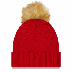 Tampa Bay Buccaneers New Era Women's Snowy Cuffed Knit Hat with Pom Red