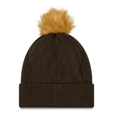 Cleveland Browns New Era Women's Snowy Cuffed Knit Hat with Pom Brown