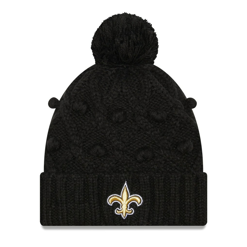 New Orleans Saints New Era Women's Toasty Cuffed Knit Hat with Pom Black