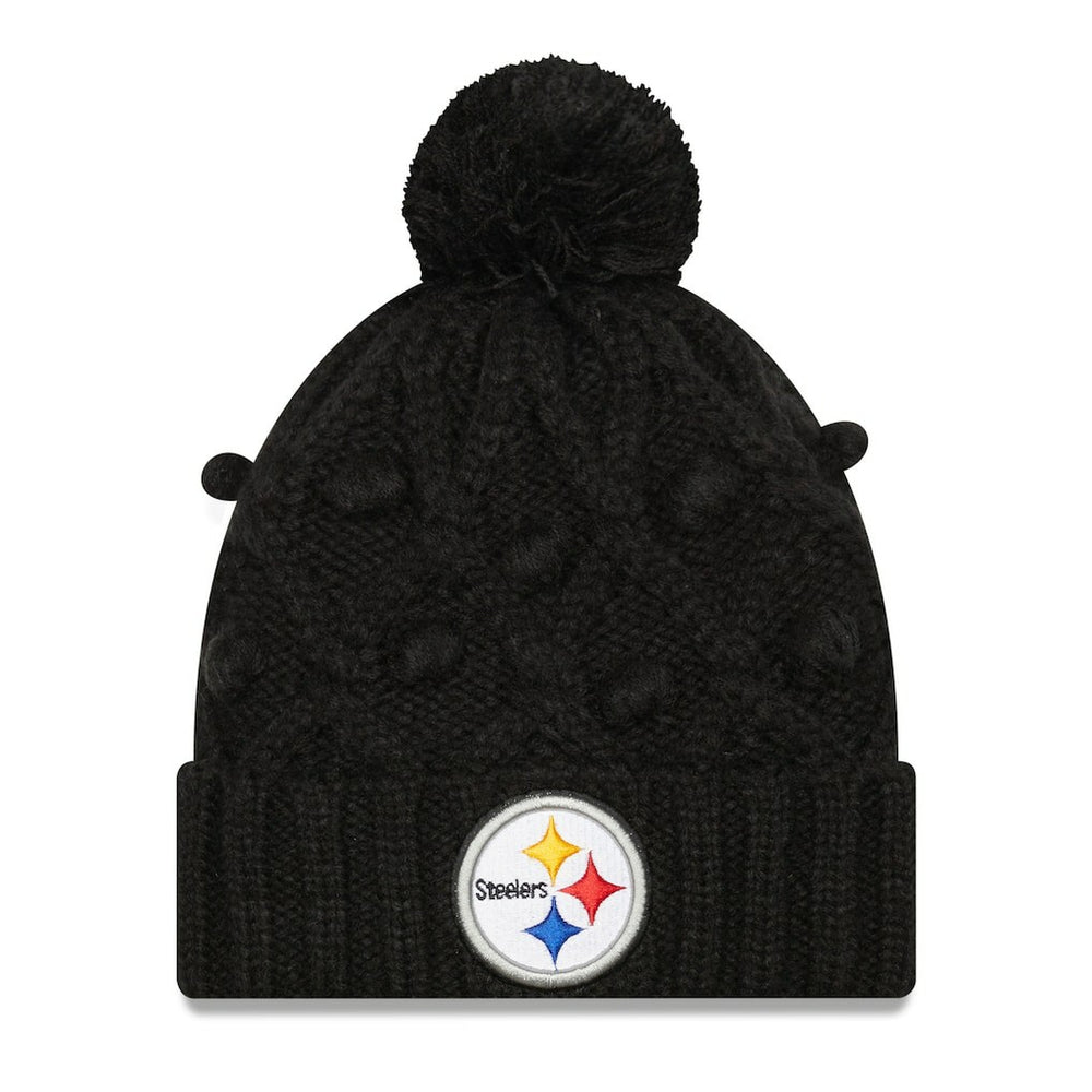 Pittsburgh Steelers New Era Women's Toasty Cuffed Knit Hat with Pom Black