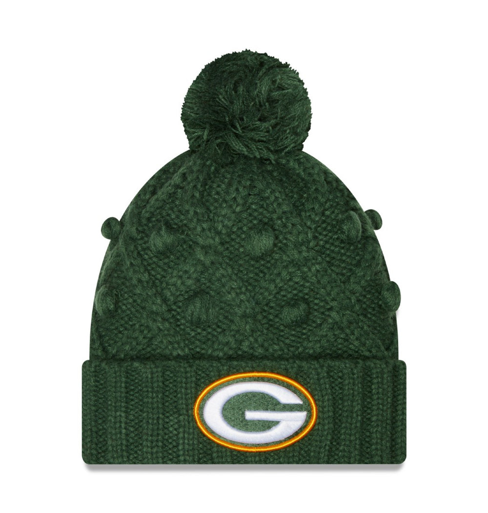 Green Bay Packers New Era Women's Toasty Cuffed Knit Hat with Pom Green