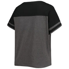 Miami Marlins Women's Plus Size Colorblock T-Shirt - Heathered Charcoal/Black - MLB Online