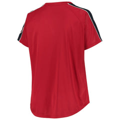 Washington Nationals Women's Plus Size Diva Notch Neck Raglan T-Shirt - Red - MLB Lifestyle