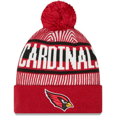 Arizona Cardinals New Era Striped Cuffed Knit Hat with Pom Cardinal