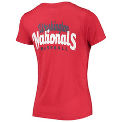 Washington Nationals New Era Women's 2-Hit Front Twist Burnout T-Shirt - Red - New Era Lifestyle
