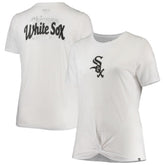 Chicago White Sox New Era Women's Plus Size 2-Hit Front Knot T-Shirt - White - New Era Online