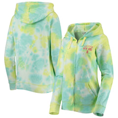Boston Red Sox New Era Women's Tie-Dye Full-Zip Hoodie - White - New Era Sale