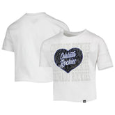 Colorado Rockies New Era Girls Youth Flip Sequin Heart Crop Top - White - New Era Discount