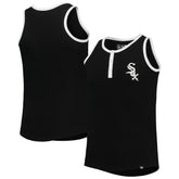Chicago White Sox New Era Girls Youth Henley Tank Top - Black - New Era Discount