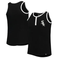 Chicago White Sox New Era Girls Youth Henley Tank Top - Black - New Era Discount