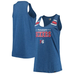 Philadelphia 76ers Women's Scoop-Neck Racerback Tank Top Heathered Royal | New Era for sale
