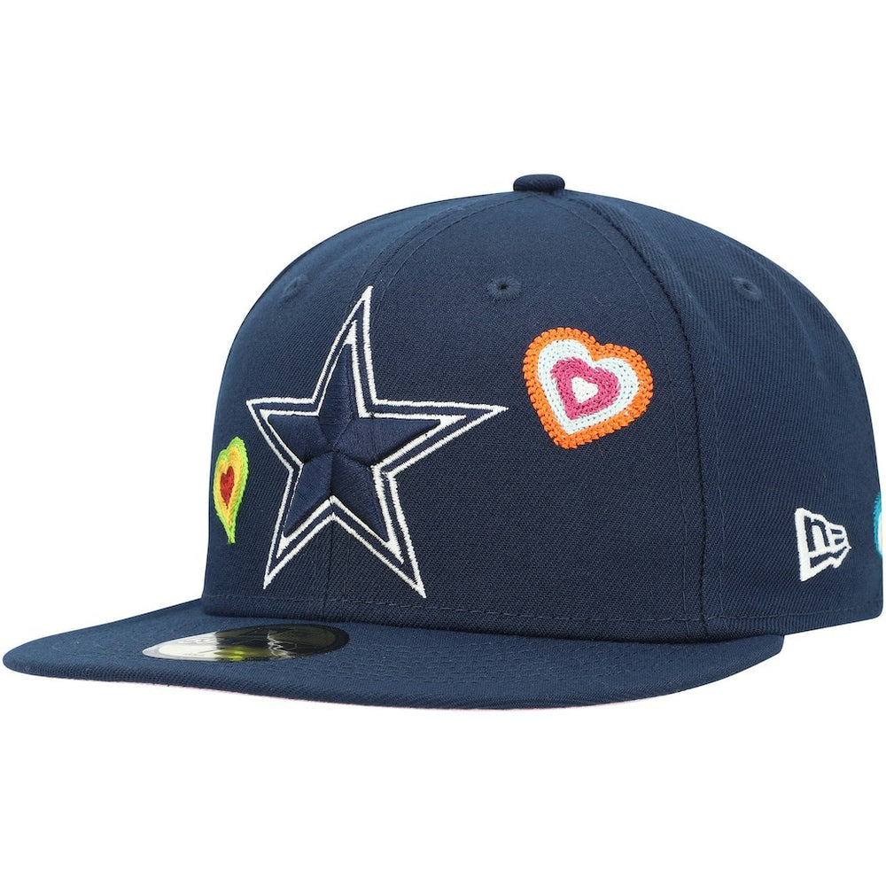 Dallas Cowboys New Era Chain Stitch Heart 59FIFTY Fitted Hat Navy