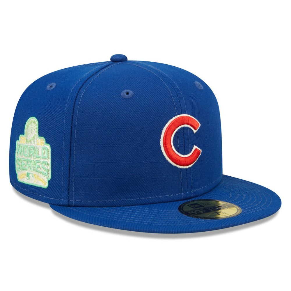Chicago Cubs New Era 2016 World Series Champions Citrus Pop UV 59FIFTY Fitted Hat - Royal - New Era Lifestyle