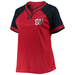 Washington Nationals Women's Plus Size Raglan T-Shirt - Red - MLB Online