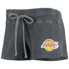 Los Angeles Lakers Concepts Sport Women's Resurgence Slub Burnout Raglan Top & Shorts Sleep Set Charcoal/White