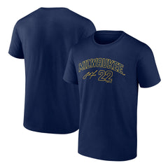 Christian Yelich Milwaukee Brewers Fanatics Player Name & Number T-Shirt - Navy - Fanatics Lifestyle