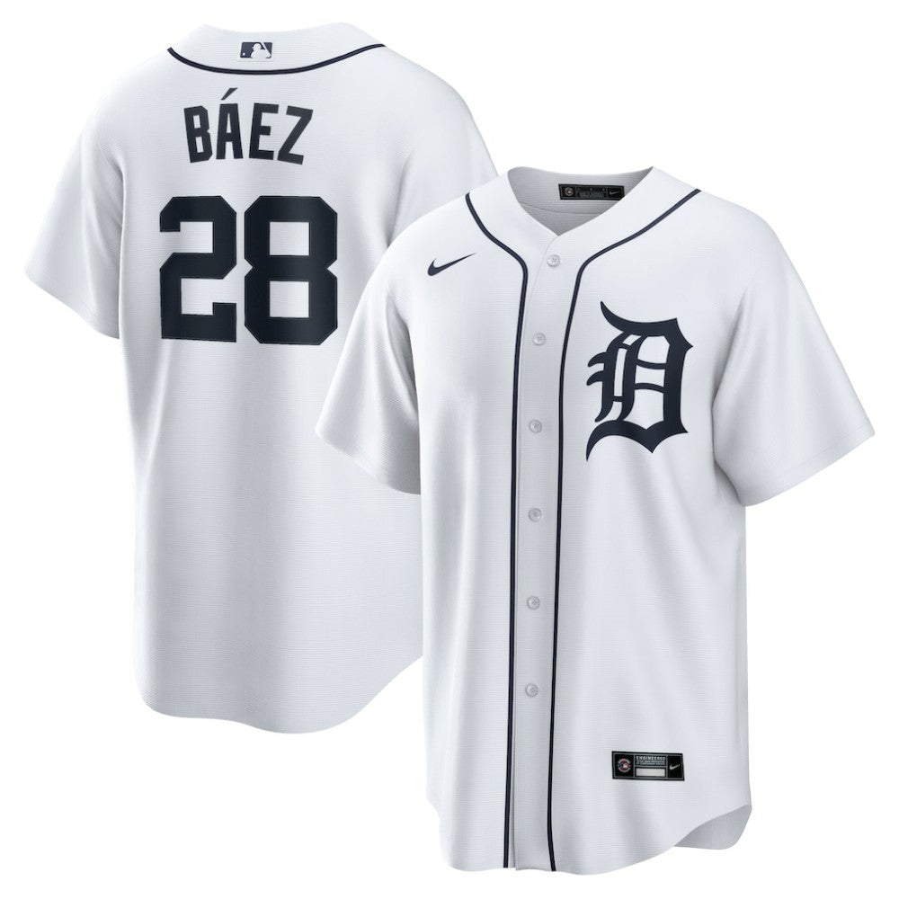 Javier Baez Detroit Tigers Nike Home Replica Player Jersey - White - Nike on Sale