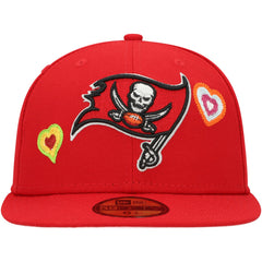 Tampa Bay Buccaneers New Era Chain Stitch Heart 59FIFTY Fitted Hat Scarlet