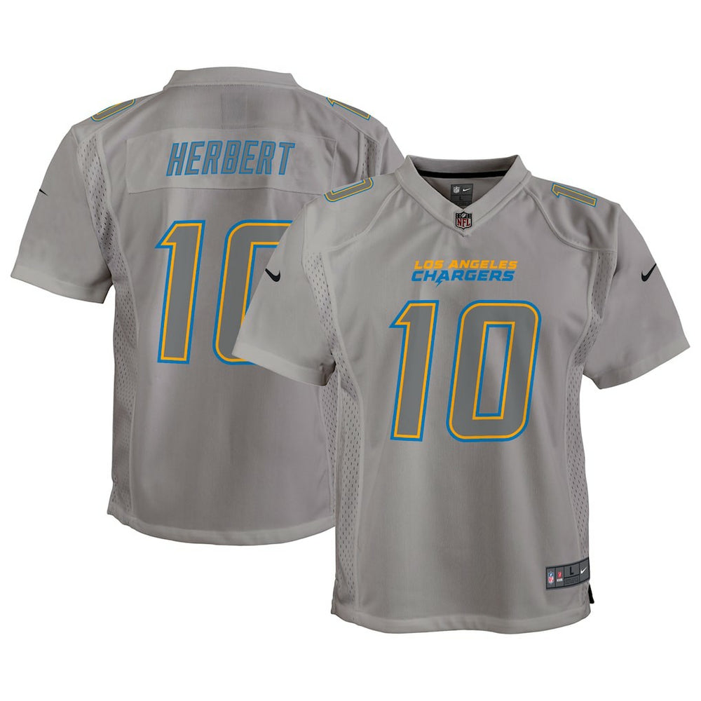 Nike Justin Herbert Los Angeles Chargers Youth Atmosphere Game Jersey Gray