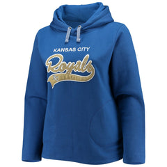 Kansas City Royals Soft as a Grape Women's Plus Size Side Split Pullover Hoodie - Royal - MLB Discount