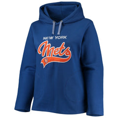 New York Mets Soft as a Grape Women's Plus Size Side Split Pullover Hoodie - Royal - MLB Discount