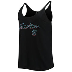 Miami Marlins Soft as a Grape Women's Slouchy Tank Top - Black - MLB on Sale
