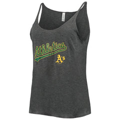 Athletics Soft as a Grape Women's Slouchy Tank Top - Heathered Charcoal - MLB Lifestyle