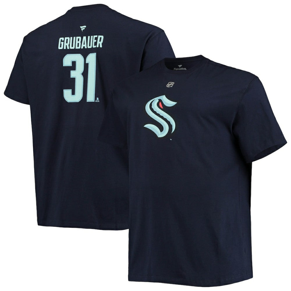 Philipp Grubauer Seattle Kraken Fanatics Big & Tall Name & Number T-Shirt - Deep Sea Blue - NHL 4696918