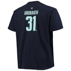 Philipp Grubauer Seattle Kraken Fanatics Big & Tall Name & Number T-Shirt - Deep Sea Blue - NHL 4696918