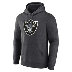 Las Vegas Raiders Primary Logo Fitted Pullover Hoodie Charcoal