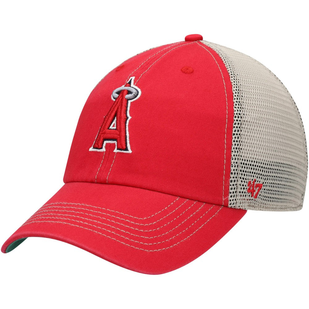 Los Angeles Angels '47 Trawler Clean Up Trucker Snapback Hat - Red - 47 brand Lifestyle