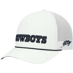 Dallas Cowboys HOOey Wordmark Rope Trucker Snapback Hat White