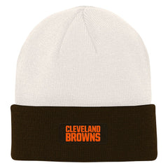 Cleveland Browns Youth Bone Cuffed Knit Hat Cream/Brown