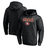 San Francisco 49ers Logo Team Lockup Fitted Pullover Hoodie Black