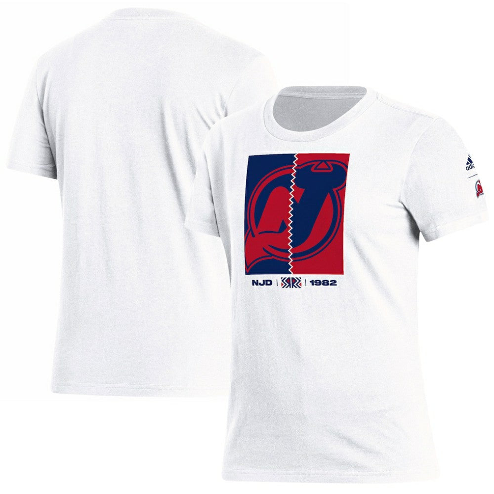 New Jersey Devils adidas Women's Reverse Retro 2.0 Playmaker T-Shirt - White - NHL 4712197
