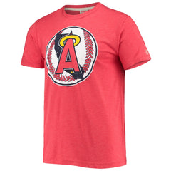 Los Angeles Angels Homage Hand-Drawn Logo Tri-Blend T-Shirt - Red - MLB Sale