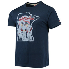 Minnesota Twins Homage Hand-Drawn Logo Tri-Blend T-Shirt - Navy - MLB on Sale
