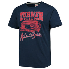 Atlanta Braves Homage Stadium Tri-Blend T-Shirt - Navy - MLB Lifestyle