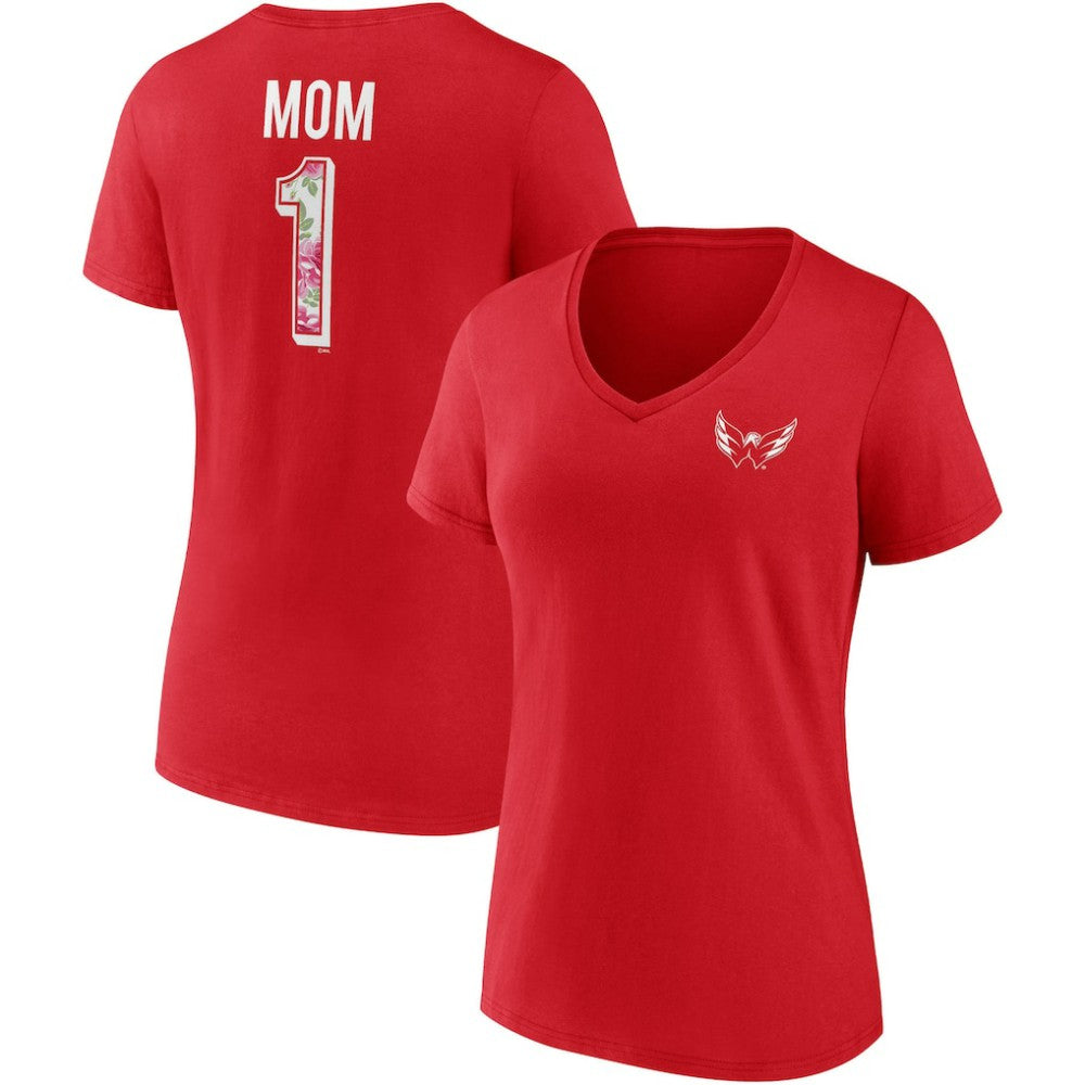 Washington Capitals Fanatics Women's Team Mother's Day V-Neck T-Shirt - Red - NHL 4720201