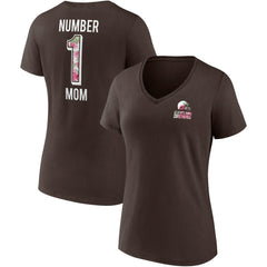 Fanatics Cleveland Browns Women's Team Mother's Day V-Neck T-Shirt Brown