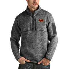 Washington Commanders Antigua Fortune Quarter-Zip Pullover Jacket Heathered Charcoal