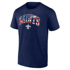 New Orleans Saints Banner Wave Logo T-Shirt Navy