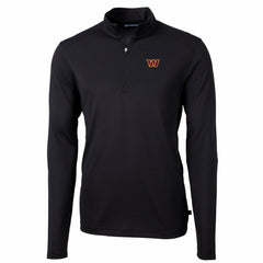 Washington Commanders Cutter & Buck Big & Tall Virtue Eco Pique Quarter-Zip Pullover Jacket Black