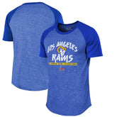 Los Angeles Rams Majestic Threads 2-Time Super Bowl Champions Tri-Blend Raglan T-Shirt Royal